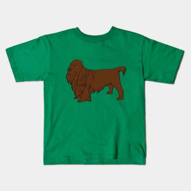 sussex spaniel Kids T-Shirt by Adastumae